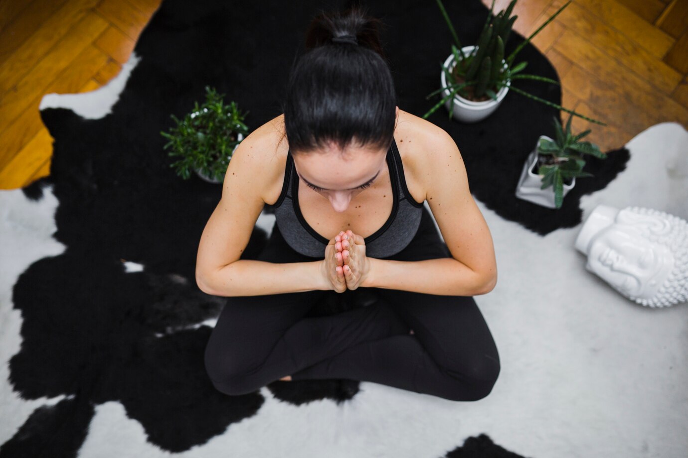 Woman practising meditation as part of holistic addiction recovery