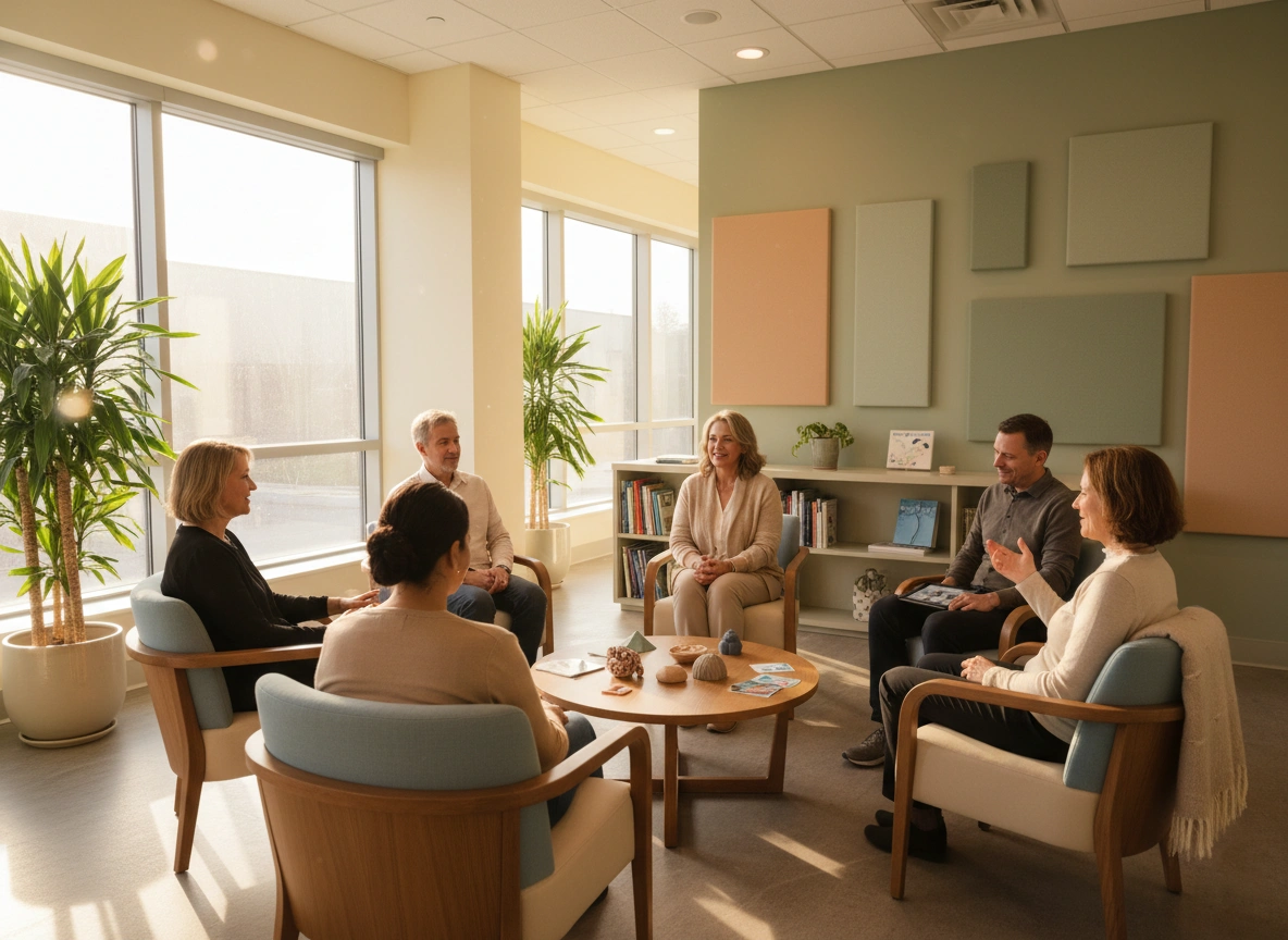 Calm, low-stimulation lounge area at Holina Rehab Thailand