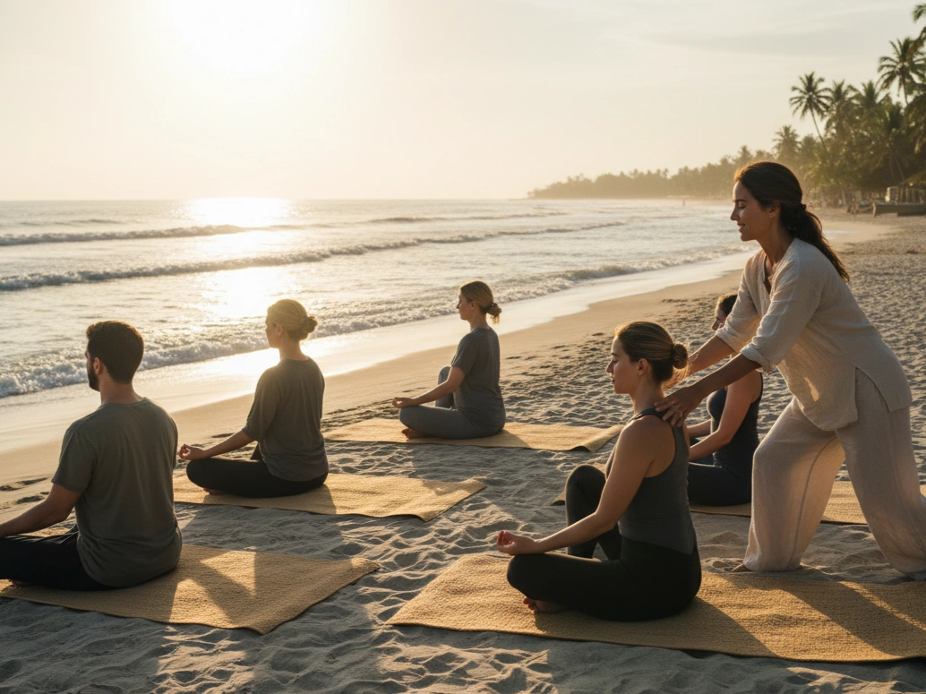Natural outdoor healing space overlooking the coastline at Holina Rehab