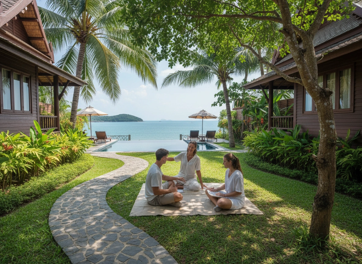 Holina Rehab's tropical resort setting on Koh Phangan